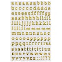 JAM Paper Gold Upper & Lower Case Alphabet Letter Stickers
