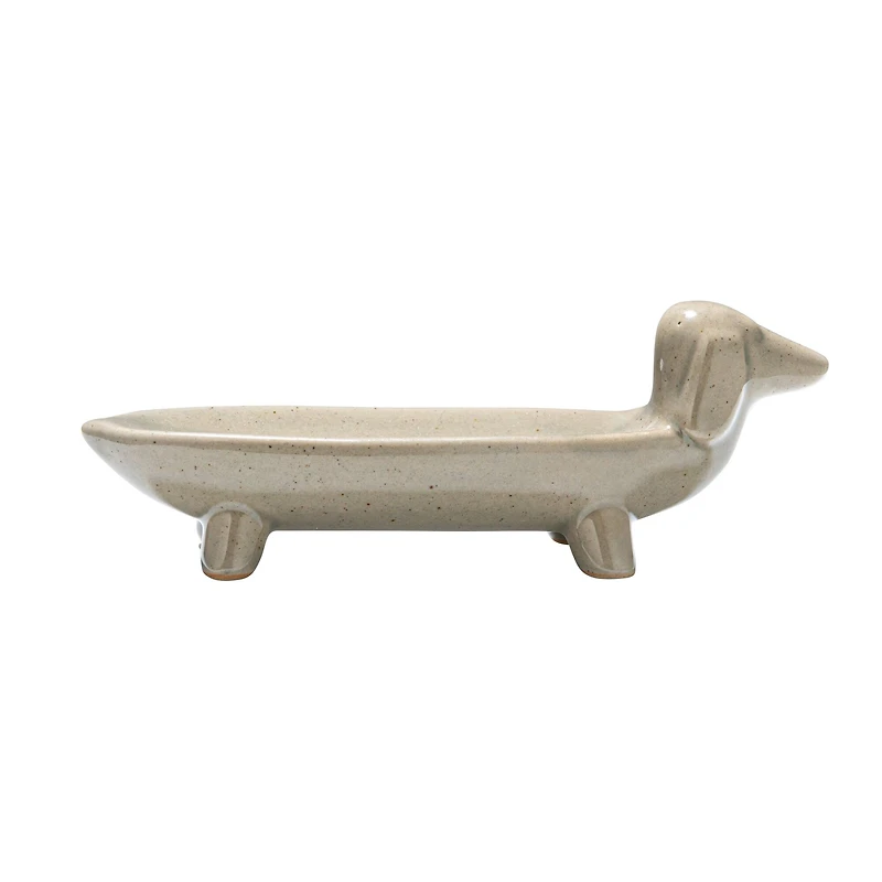 Hello Honey® 5.5" Gray Ceramic Dog Dish