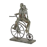 13" Gray Polystone Traditional Bicycle Sculpture