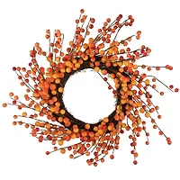 14" Orange & Red Berry Artificial Fall Harvest Twig Wreath