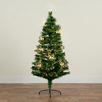 5ft. Fiber Optic Warm White LED Lights Pine Artificial Christmas Tree