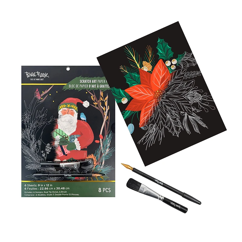 Brea Reese™ 9" x 12" Rustic Christmas Scratch Art Paper Pad
