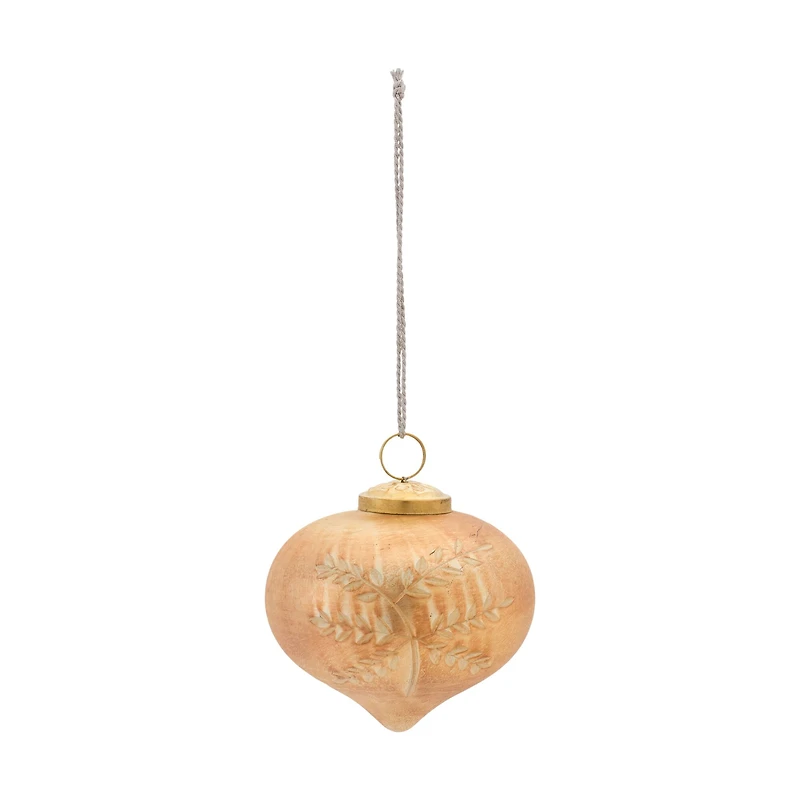 6ct. Orange Etched Mercury Glass Onion Ornaments