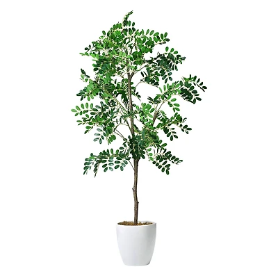 American Art Decor 5ft. Sorbus Tree in White Pot