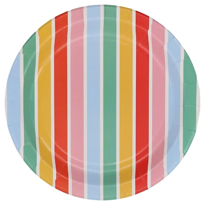 9" Multicolor Stripe Paper Plates, 10ct. by Celebrate It™
