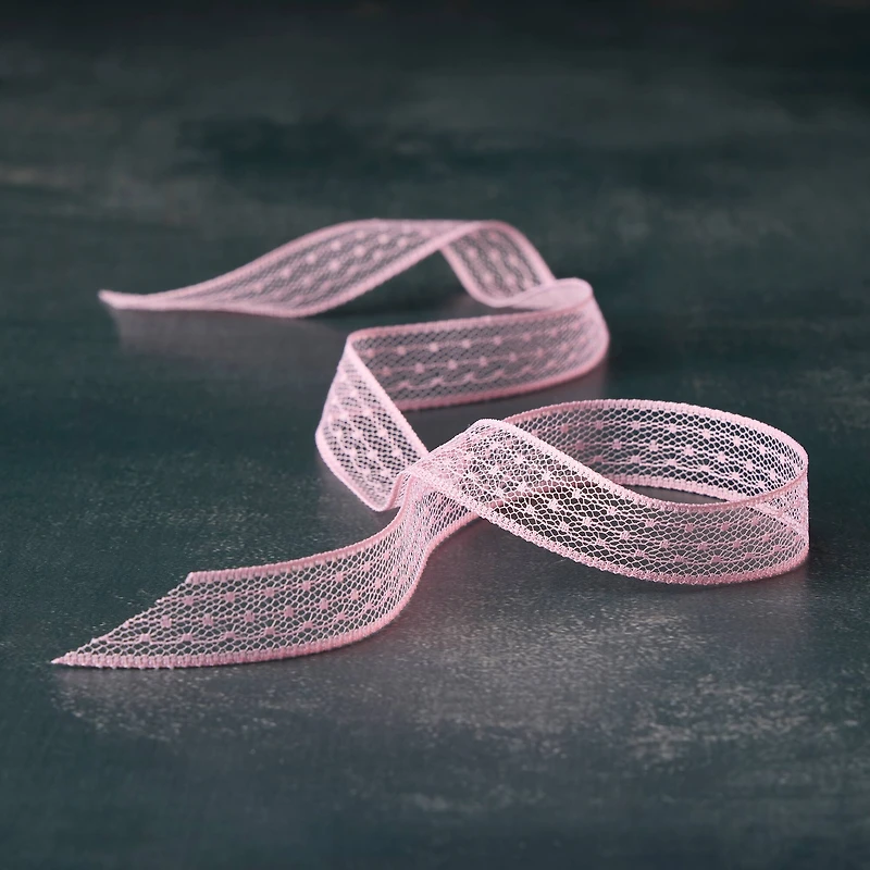 5/8" x 7yd. Pink Lace Ribbon by Celebrate It™