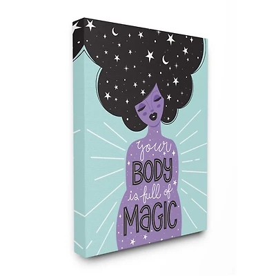 Stupell Industries Body Full of Magic Quote Canvas Wall Art