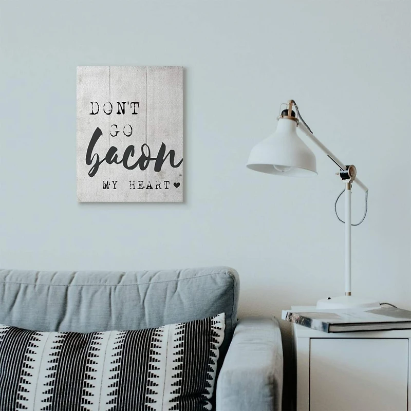 Stupell Industries Bacon My Heart Canvas Wall Art