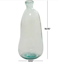 Clear Recycled Glass Handmade Spanish Vase 9" x 9" x 20"