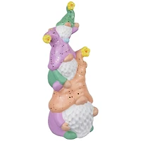 12" Lilac & Orange Gnome Tower Spring Figurine