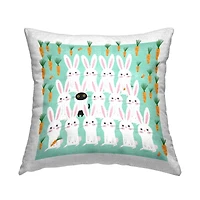 Stupell Industries Cat Mixed with Bunnies Outdoor Printed Pillow