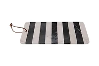 Hello Honey® Black & White Striped Marble Board with Leather Tie
