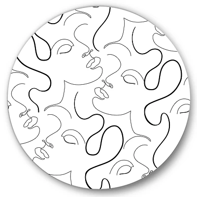 Designart - Monochrome One Line Drawing Portraits