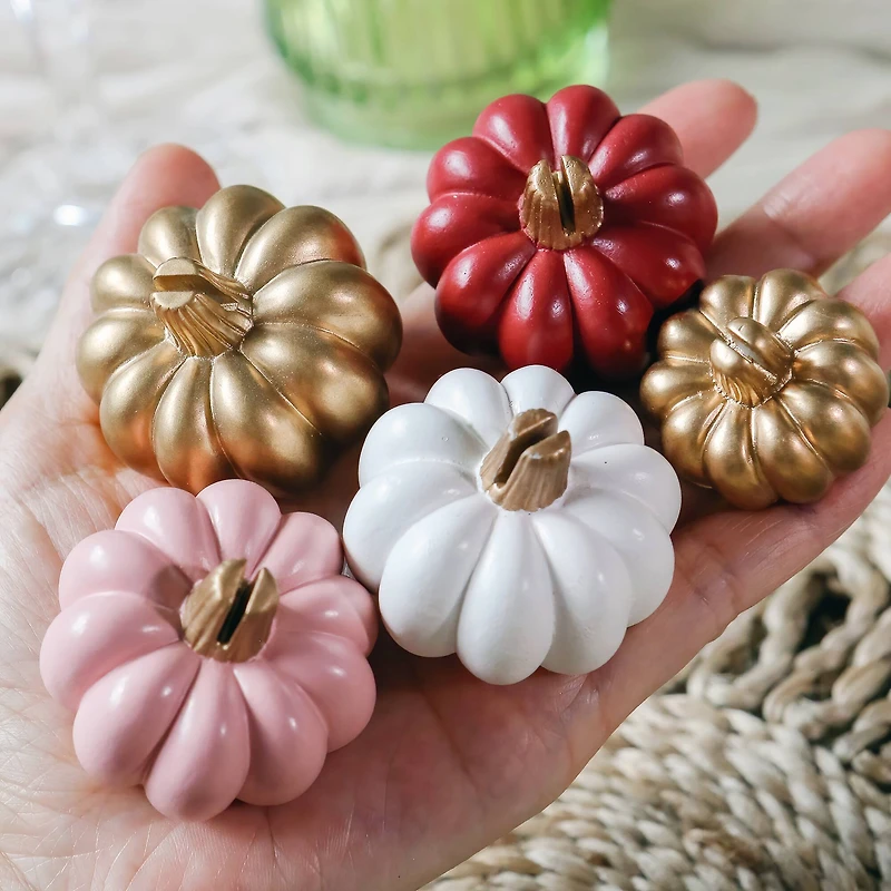 Kate Aspen Burgundy & Blush Pink Pumpkin Place Card Holder 6 ct.