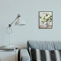 Stupell Industries Carpe Diem with White Hydrangea Bouquet Framed Wall Art