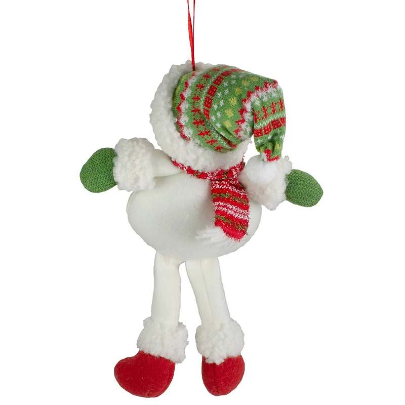 13" Jolly Smiling Plush Snowman Hanging Christmas Ornament