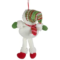 13" Jolly Smiling Plush Snowman Hanging Christmas Ornament