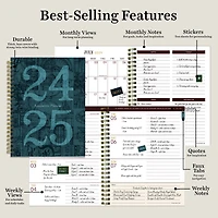 TF Publishing 2024 - 2025 Mineral Fleur-de-lis Medium Spiral Planner