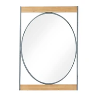 Brown Iron Industrial Wall Mirror, 40" x 28" x 2"