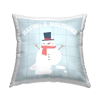 Stupell Industries Having A Meltdown Snowman Throw Pillow