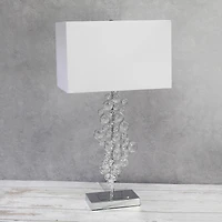 Lalia Home 26" Crystal Glitz and Chrome Table Lamp with White Shade