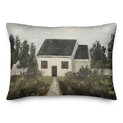 Cottage Landscape 20" x 14" Throw Pillow