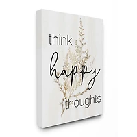Stupell Industries Think Happy Thoughts Thistle Canvas Wall Art