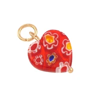 Millefiori Glass Heart Charms by Bead Landing­™