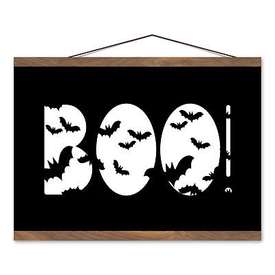 Boo Bats 12" x 18" Teak Hanging Canvas