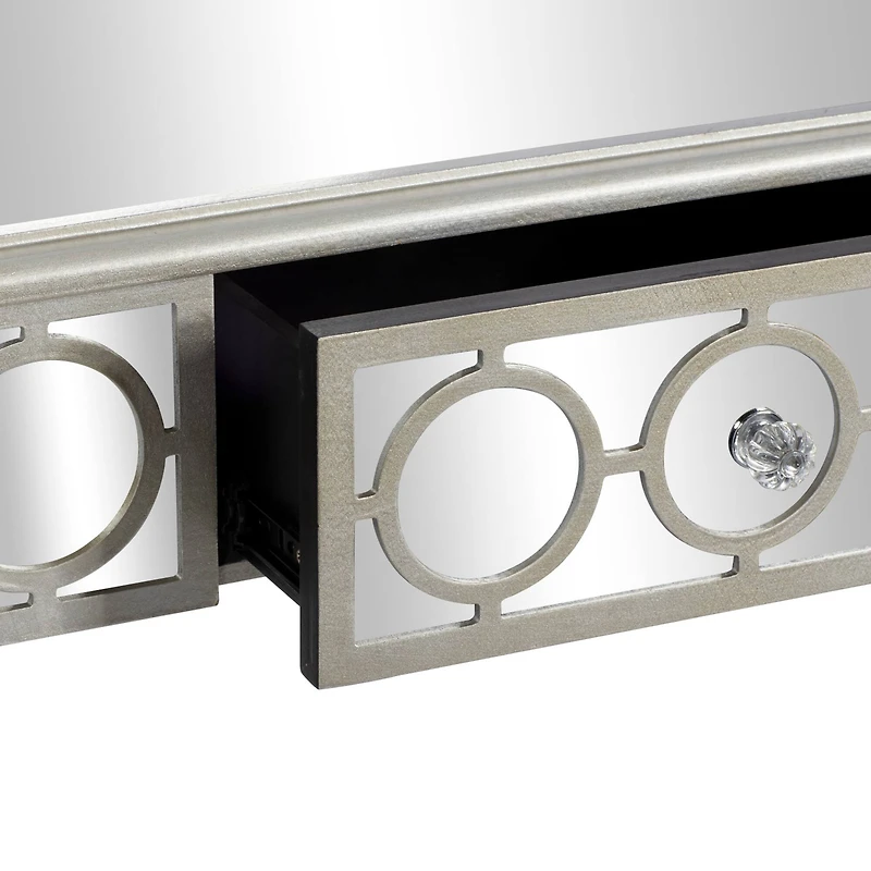 Set of 2 Grey Wood Glam Console Table, 31" x 31"