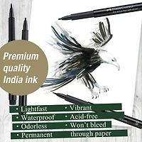 Faber-Castell® PITT® 4 Piece Black Artist Pen Set