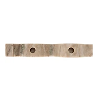 Hello Honey® 14.5" Beige Modern Marble and Brass Wave Double Taper Holder