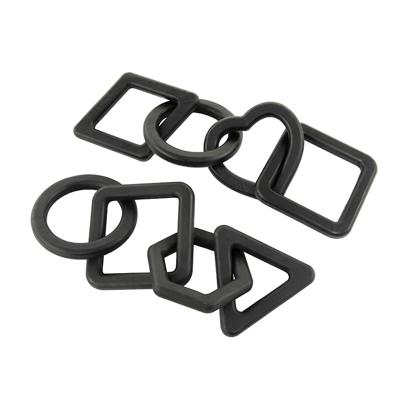 CosmoLiving by Cosmopolitan Black Geometric Wood-Inspired Chain Sculpture Set