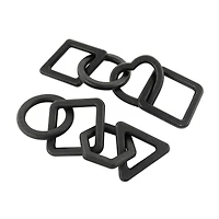 CosmoLiving by Cosmopolitan Black Geometric Wood-Inspired Chain Sculpture Set