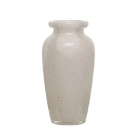 Hello Honey® 10.5" White & Gray Round Art Glass Vase