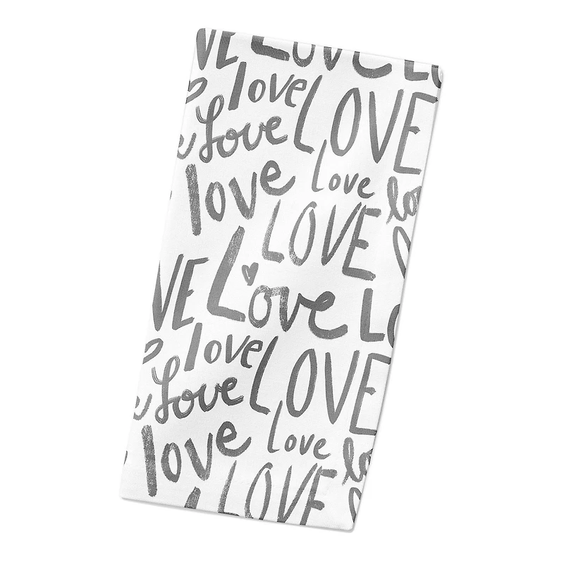 Love Typography 10" x 10" Cotton Twill Napkin