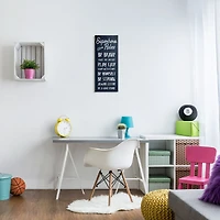 Stupell Industries Brave Superhero Rules Kid's Blue Motivational List Canvas Wall Art