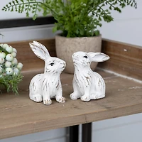 Carved Bunny Figurines Set