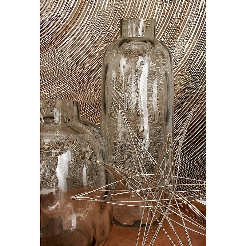 17" Gray Coastal Glass Vase