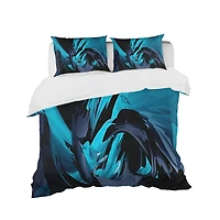 Designart 'Cyan and Grey Mixer' Modern & Contemporary Bedding Set