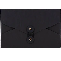 JAM Paper Black Kraft Portfolio with Button and String Tie Closure 5.5" x 8.5"