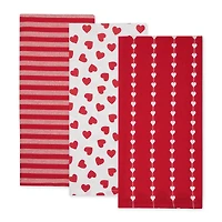 Assorted Dobby Hearts Dishtowel (Set of 3)