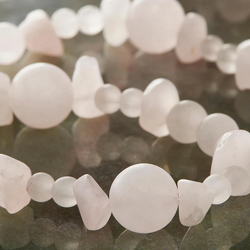 Matte Rose Quartz Stone Beads by Bead Landing™