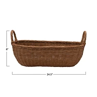 Hello Honey® Small Natural Handwoven Wicker Basket with Handles
