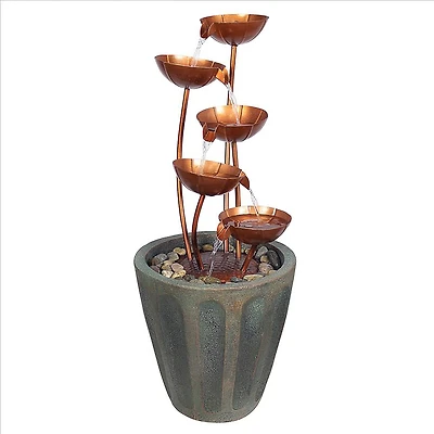33" Copper Falls Cascading Garden Fountain