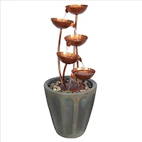 33" Copper Falls Cascading Garden Fountain