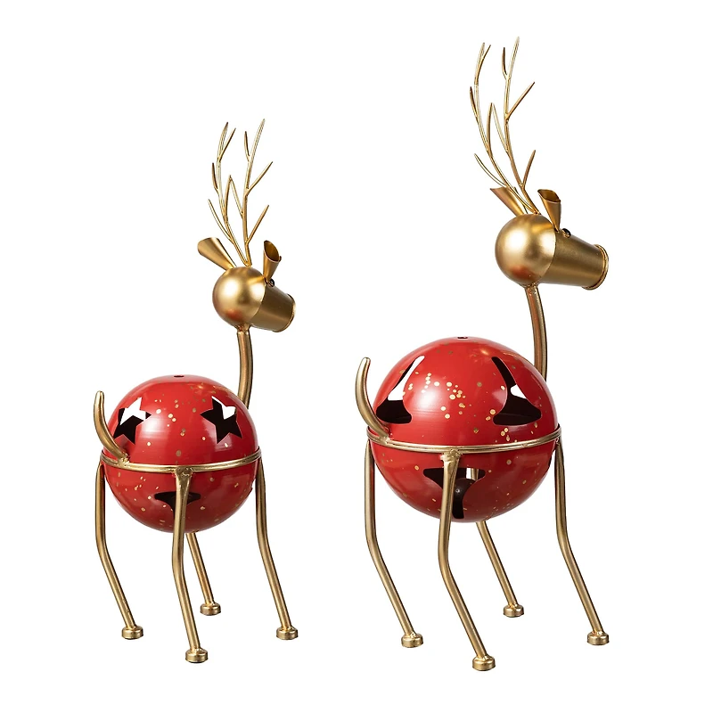 Glitzhome® Christmas Reindeer Bell Set