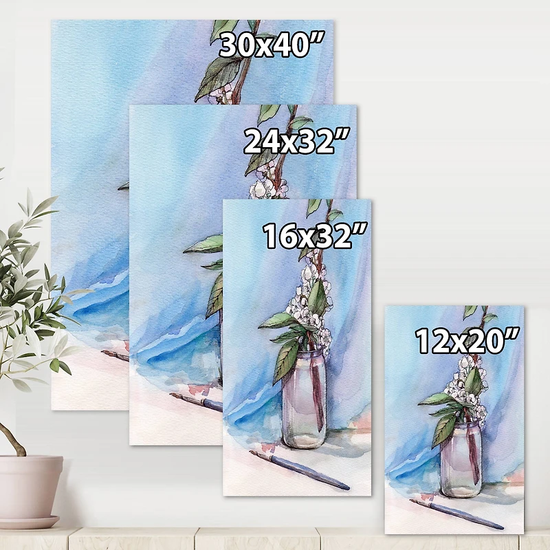 Designart - Cherry Blossom In Glass Jar