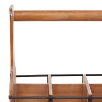15" Brown Wood Farmhouse Wine Rack