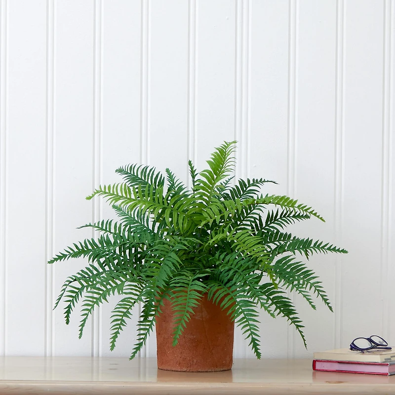 22" Artificial Fern Plant in Decorative Planter
